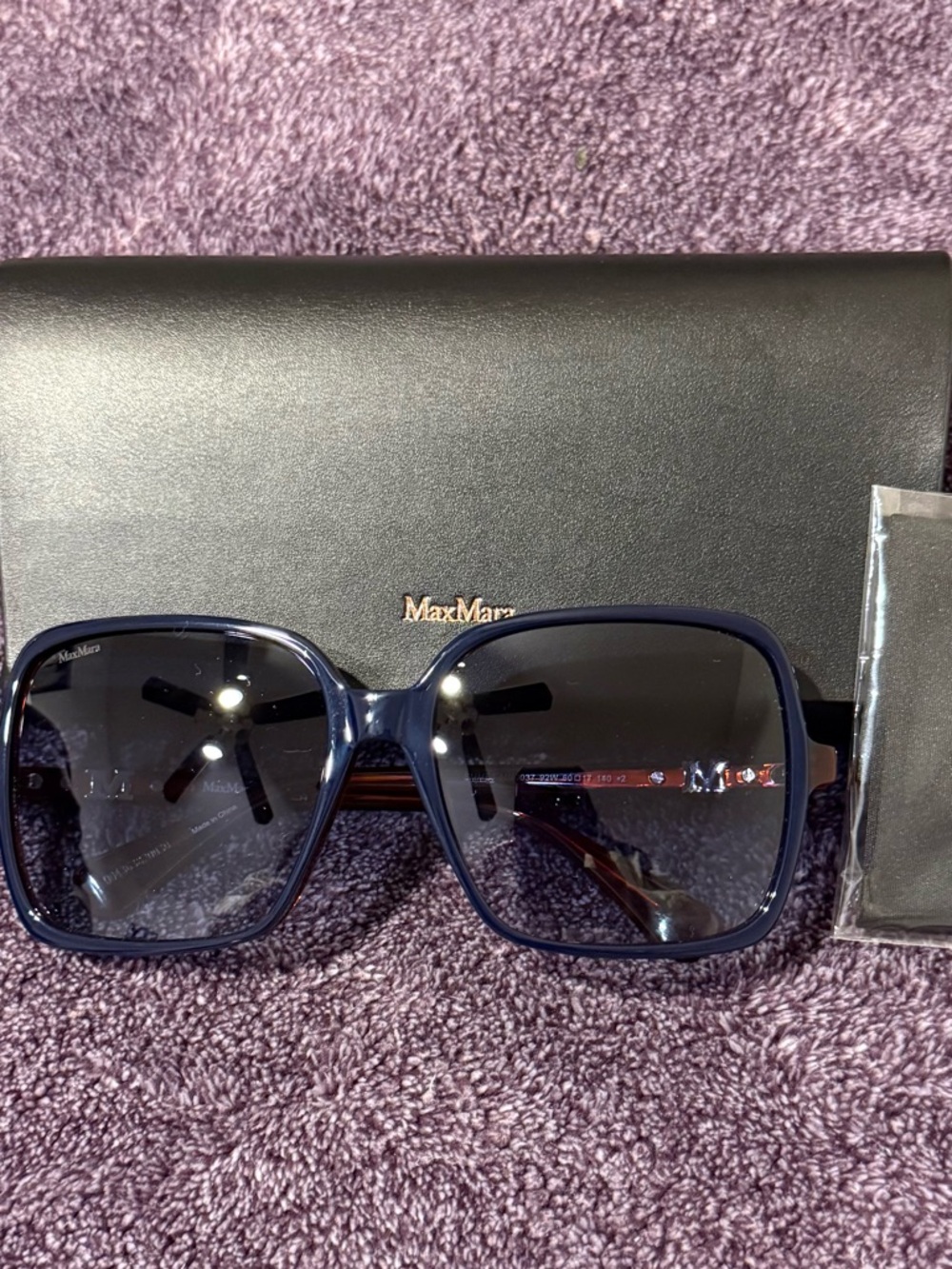 MaxMara blue/brown women's sunglasses luxury sz 140/17/60 new